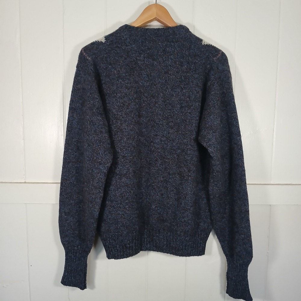Christopher Hayes Sweater Mens M Blue Argyle Shetland Wool Made in Ireland - Picture 3 of 7